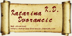 Katarina Dvorančić vizit kartica